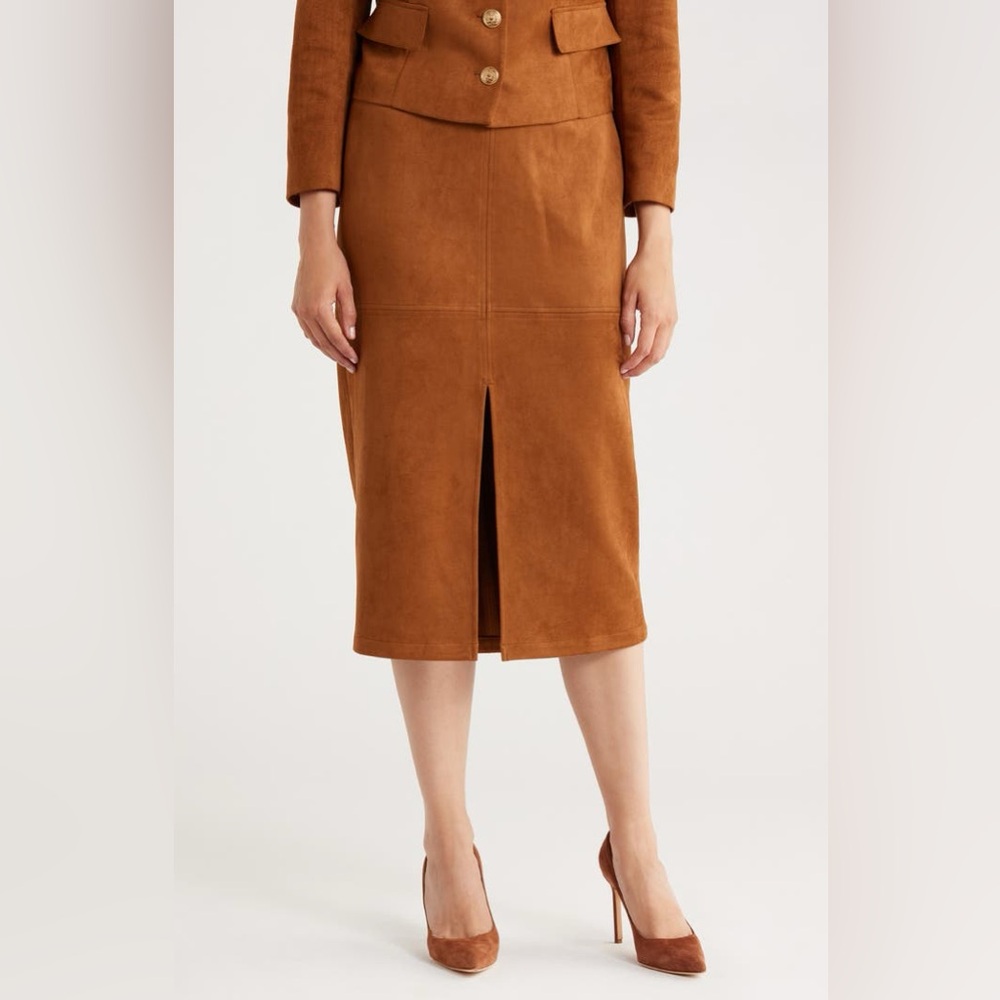 Gemma + Jane Faux Suede Pencil Skirt